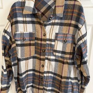Plaid Button-Up Women's Jacket
